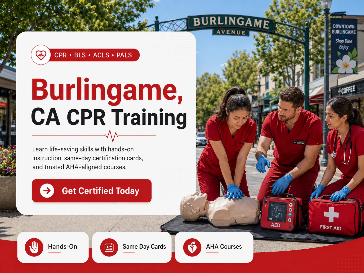 ACLS megacode simulation training class in Burlingame, CA