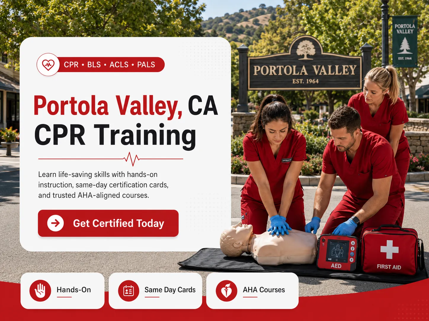 ACLS pharmacology and rhythm training class in Portola Valley, CA