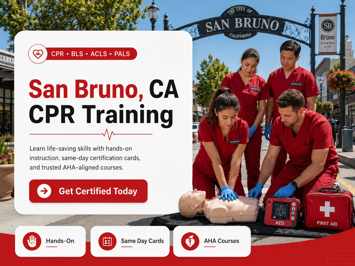 AHA CPR renewal course for nurses and doctors in San Bruno, CA
