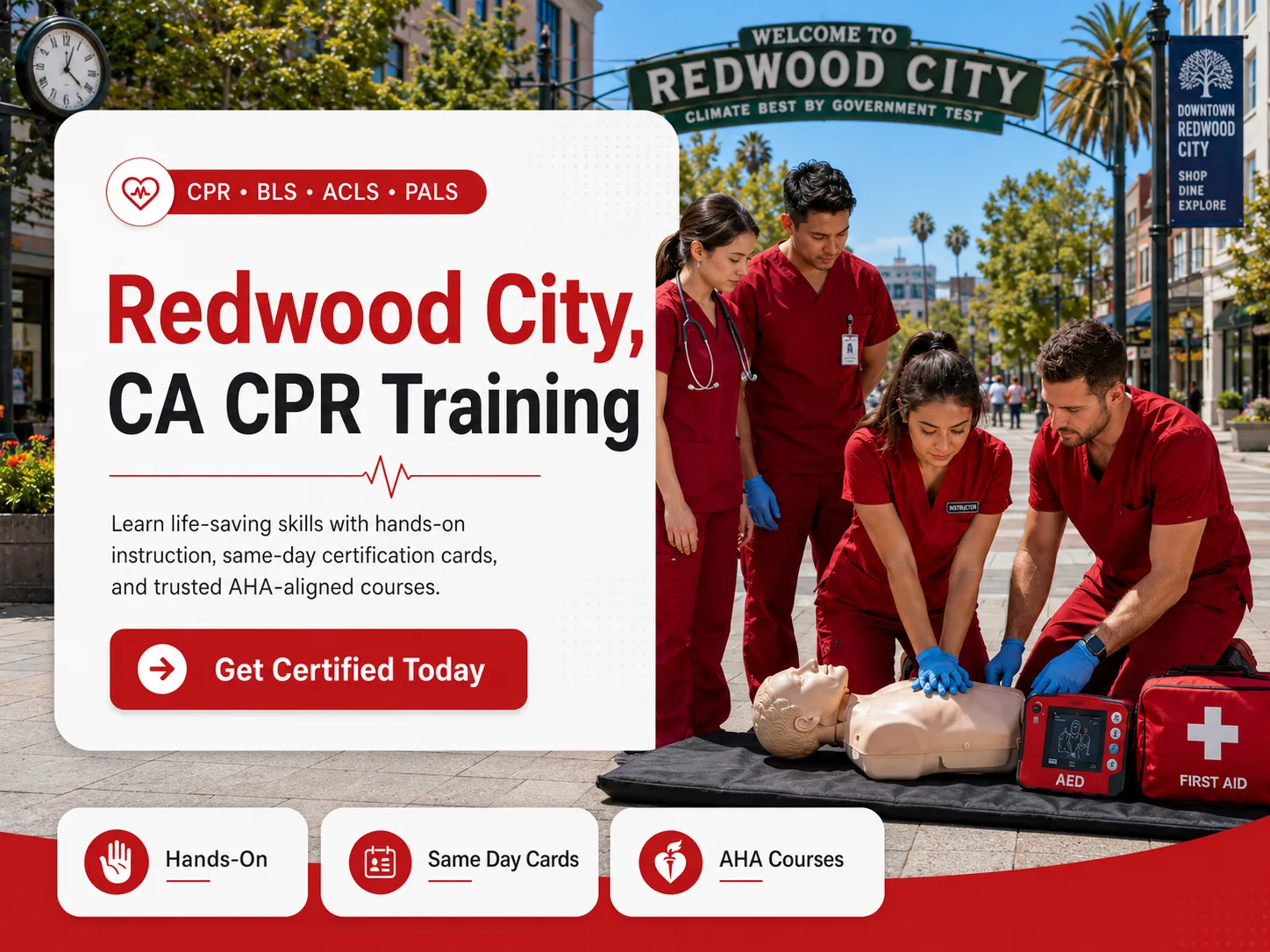 CPR certification renewal class in Redwood City, CA – BLS and ACLS