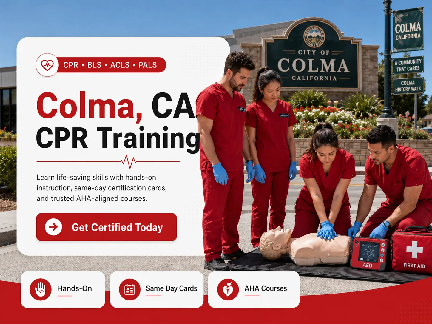 CPR & first aid course for community members in Colma, CA