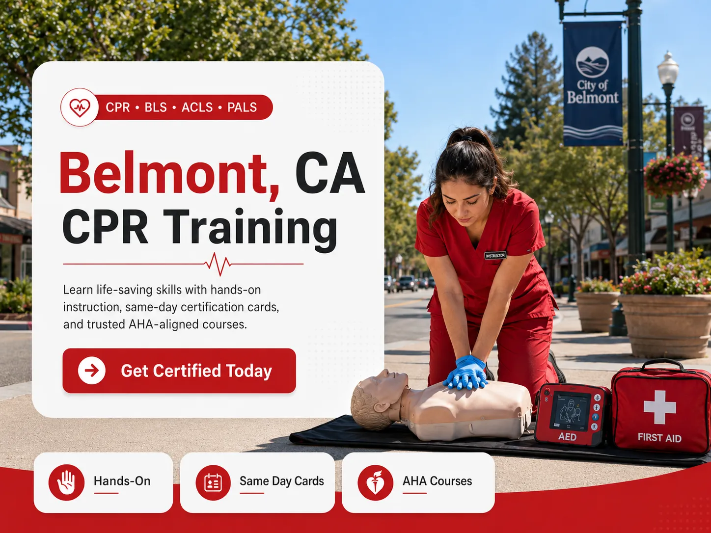 Emergency response CPR and BLS training in Belmont, California