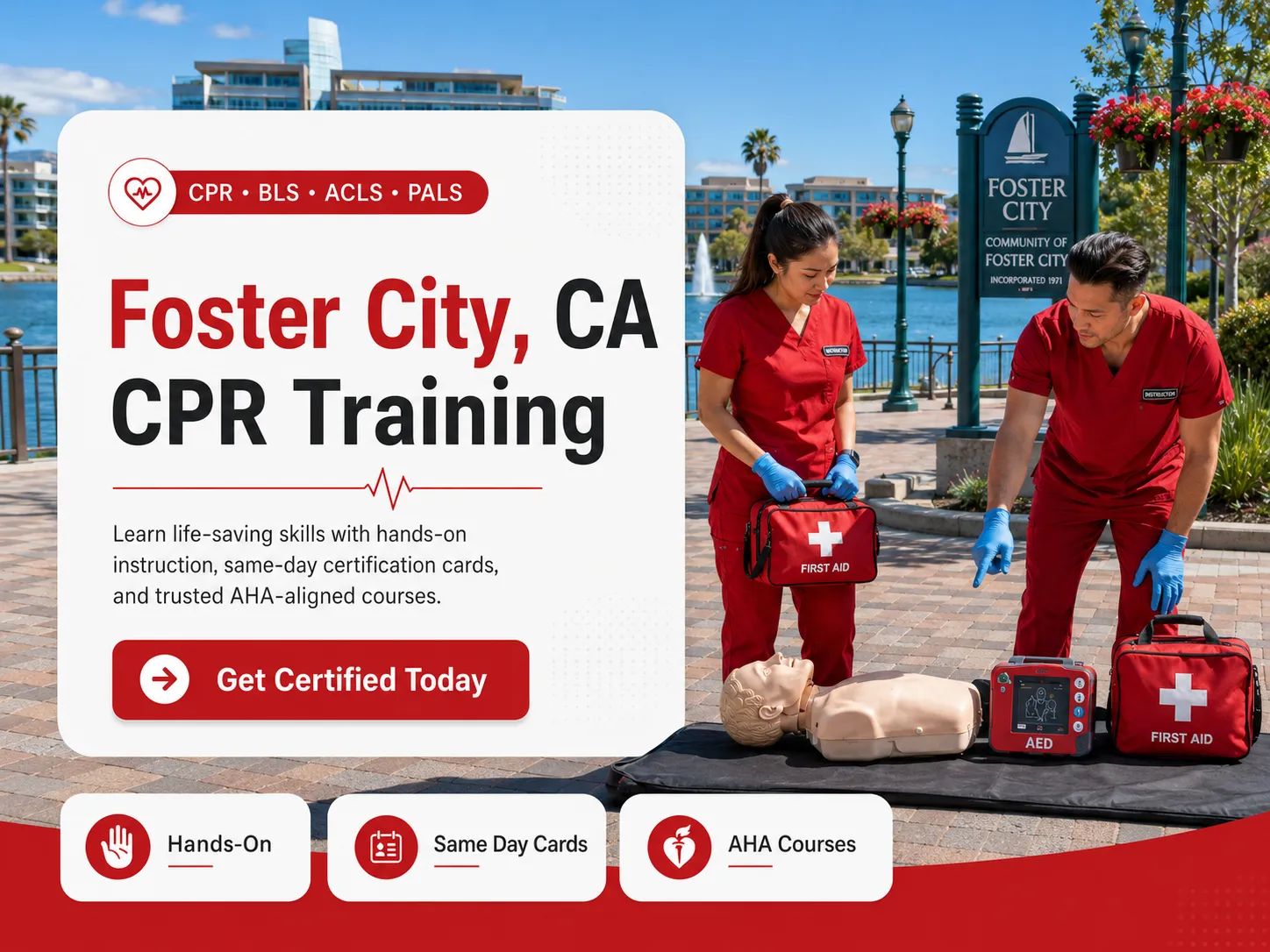 Pediatric CPR and PALS training class in Foster City, California